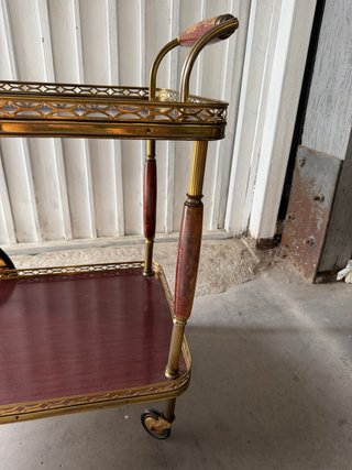 Carrito bar antiguo madera y metal