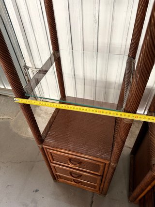 Pareja Estanterías Bambú con Cristal
