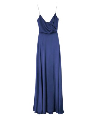 Vestido largo azul tirantes. Marca The-are.