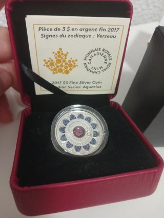 Moneda Plata Acuario 2017 Royal Canadian Mint