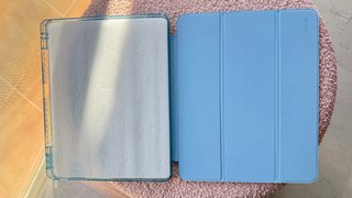 Funda iPad Air 13 M3/M2 Purpurina azul “Frozen”