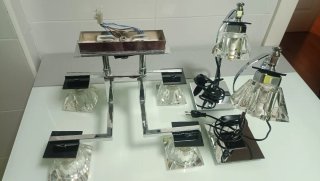 Lámpara de techo moderna 4 luces y dos de mesilla.