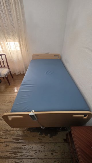 Cama geriátrica con carro elevador