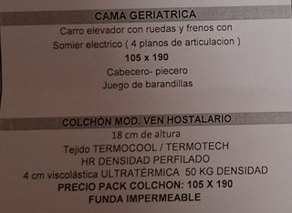 Cama geriátrica con carro elevador