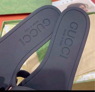 Sandalias Gucci Negras Goma Mujer Talla 38