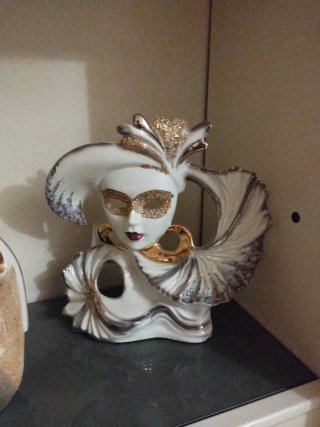 Máscara Veneciana Porcelana Dorada
