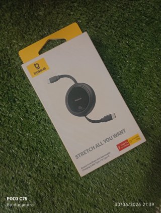 Cargador Baseus Free2Pull Retráctil Tipo C 100W