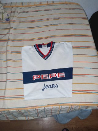 Polo Pepe Jeans Retro Blanco y Azul