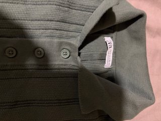 Polo Zara Verde Oliva Talla M
