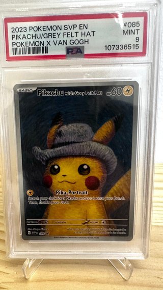 Pikachu Grey Felt Hat PSA 9
