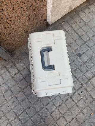 Transportín para perros beige y gris