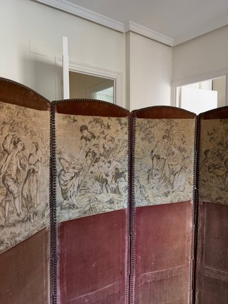 Biombo antiguo francés tapiz gobelino