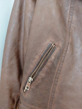 Cazadora polipiel marrón Talla S