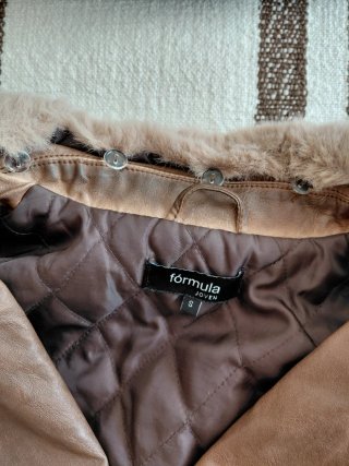 Cazadora polipiel marrón Talla S