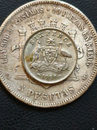 Moneda 6 Peniques Plata Australia 1959