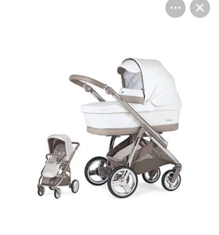 Carro Bebecar blanco y beige