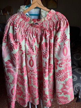 Traje de Fallera verde y rosa