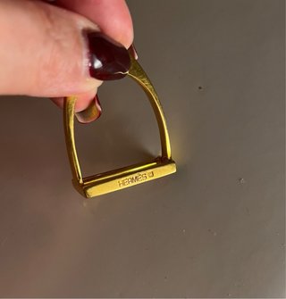 Ferma foulard o fibbia cintura Hermès vintage oro