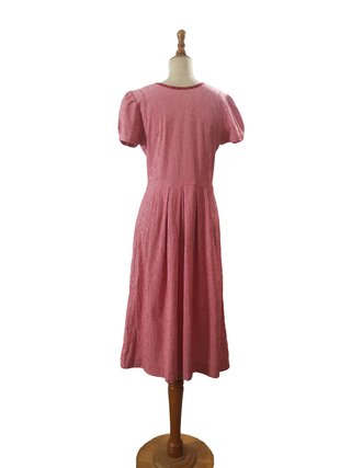 Gössl / Vestido austríaco de cuadros vichy rojo L