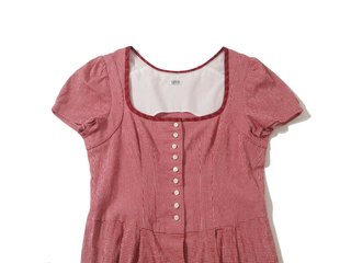 Gössl / Vestido austríaco de cuadros vichy rojo L