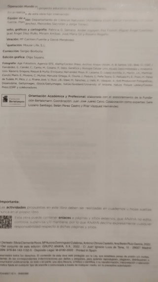 Libro Biología 1 Bachillerato Anaya