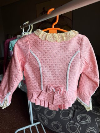 Traje de Fallera azul y rosa
