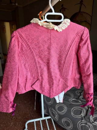 Traje de Fallera azul y rosa