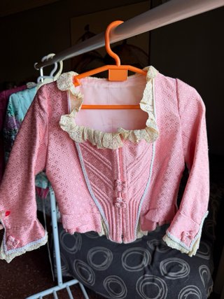 Traje de Fallera azul y rosa