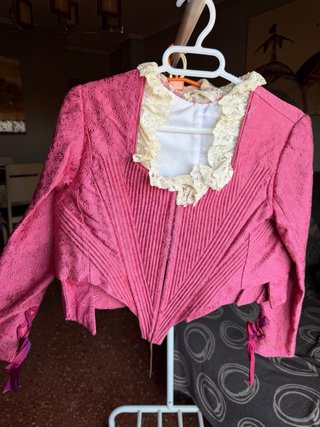 Traje de Fallera azul y rosa