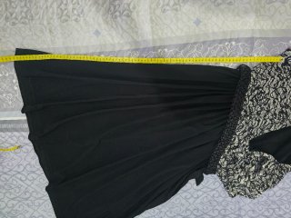 Vestido fiesta Magui negro y plateado