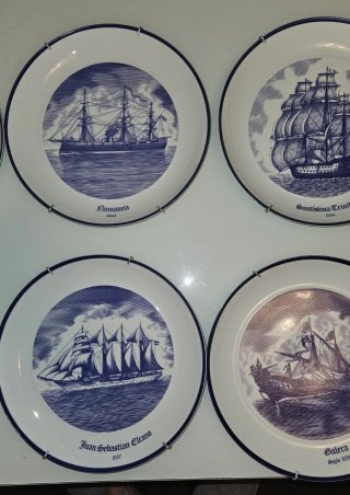 Lote 8 platos Bidasoa Historia Naval de España