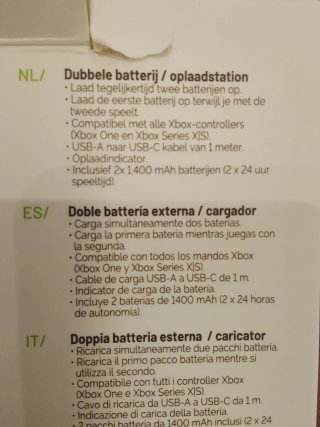 Batería Externa Doble Cargador Nacon Xbox