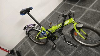 Bicicleta verde con cambios
