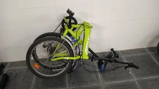 Bicicleta verde con cambios