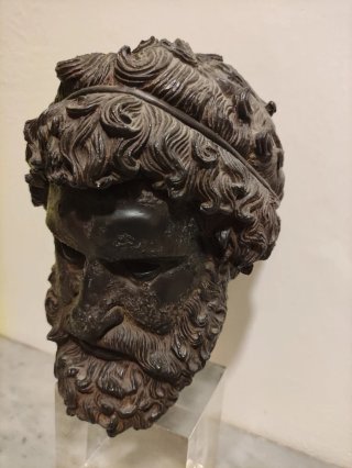 Testa Bronzo Greco Antico