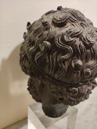 Testa Bronzo Greco Antico
