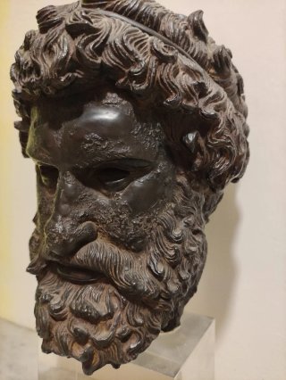 Testa Bronzo Greco Antico
