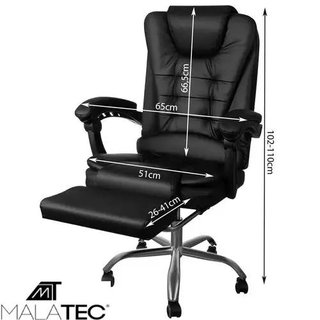 Silla Oficina Negra Malatec con Reposapiés