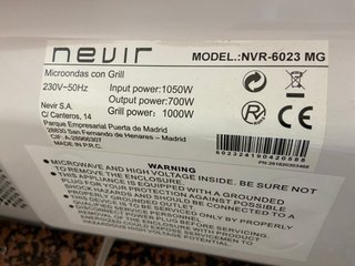 ¡Ocasión! Microondas Nevir Blanco con Grill