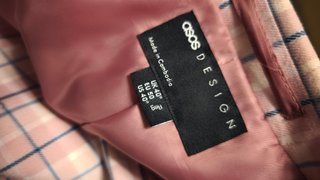 Traje ASOS cuadros rosa talla M