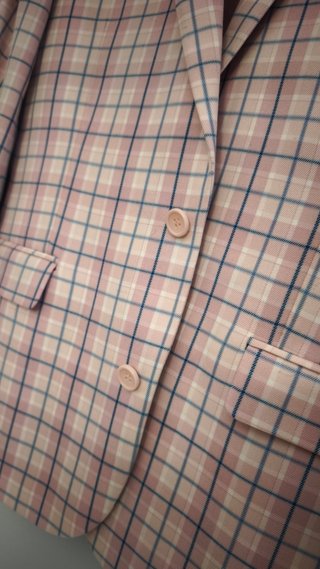 Traje ASOS cuadros rosa talla M