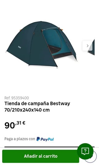 Tienda campaña 4 personas 280cm Bestway 68141