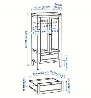 Armario blanco Ikea con cajón