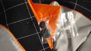 Traje negro de cuadros