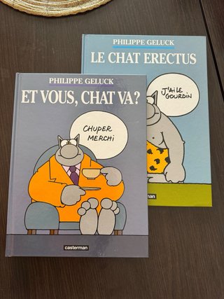 2 cómics originales belgas “Le Chat” – Ph. Geluck