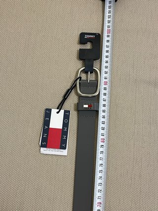 Cintura Tommy Hilfiger vera pelle grigia