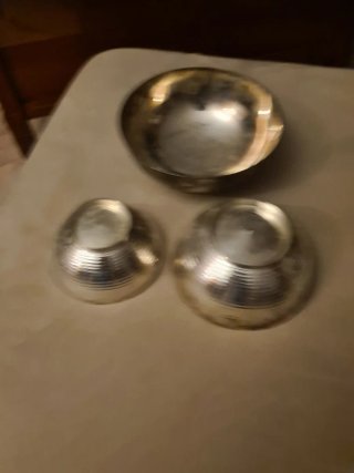 3 Cuencos Vintage Plata Alemana/Alpaca