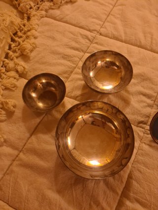 3 Cuencos Vintage Plata Alemana/Alpaca