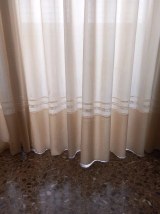 Cortinas beige lisas de tela
