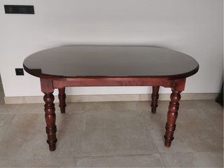 Mesa de salón madera y cristal